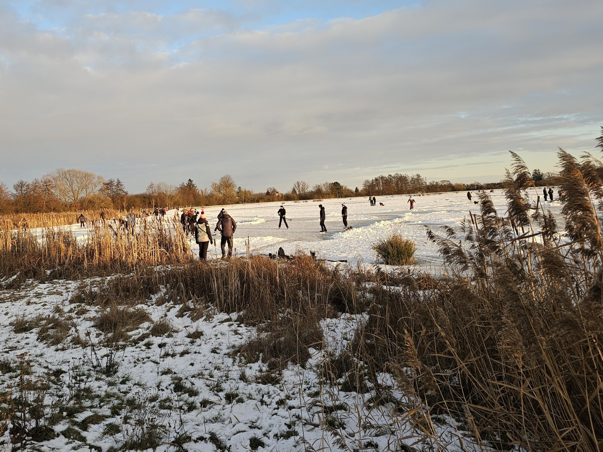 Bruslení na ledové ploše biocentra